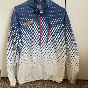 HOKA Blue and White Pullover Jacket